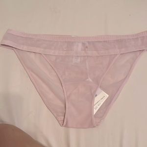 La Perla lilac sheer panties with different pattern to back waist area